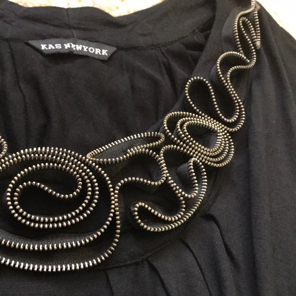 NWOT⭐️ Kas New York Short Sleeve Black Loose Top - Picture 2 of 4